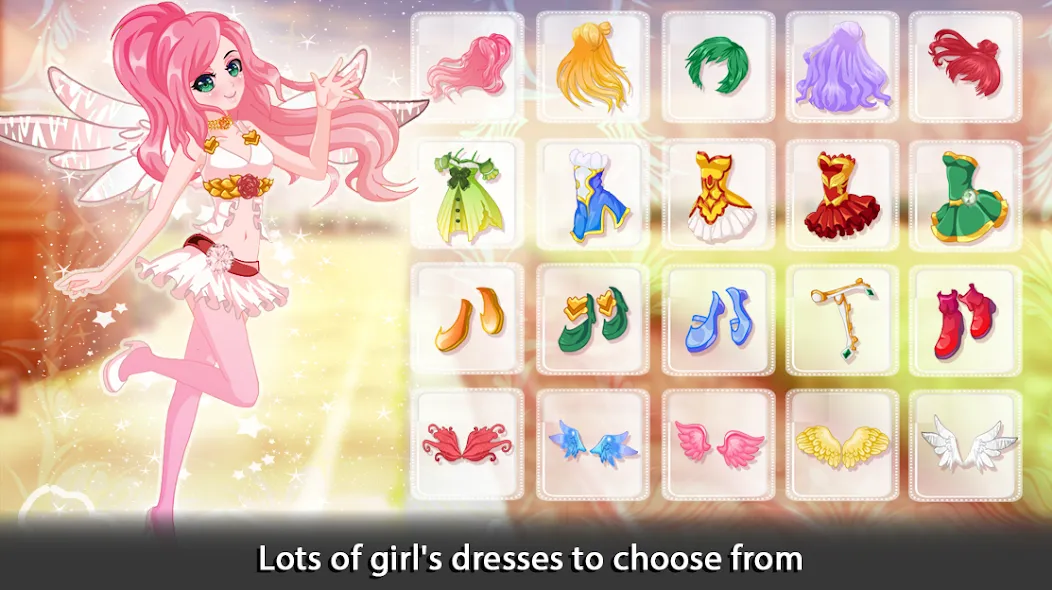 Dress Up Angel Anime Girl Game  [МОД Много денег] Screenshot 1