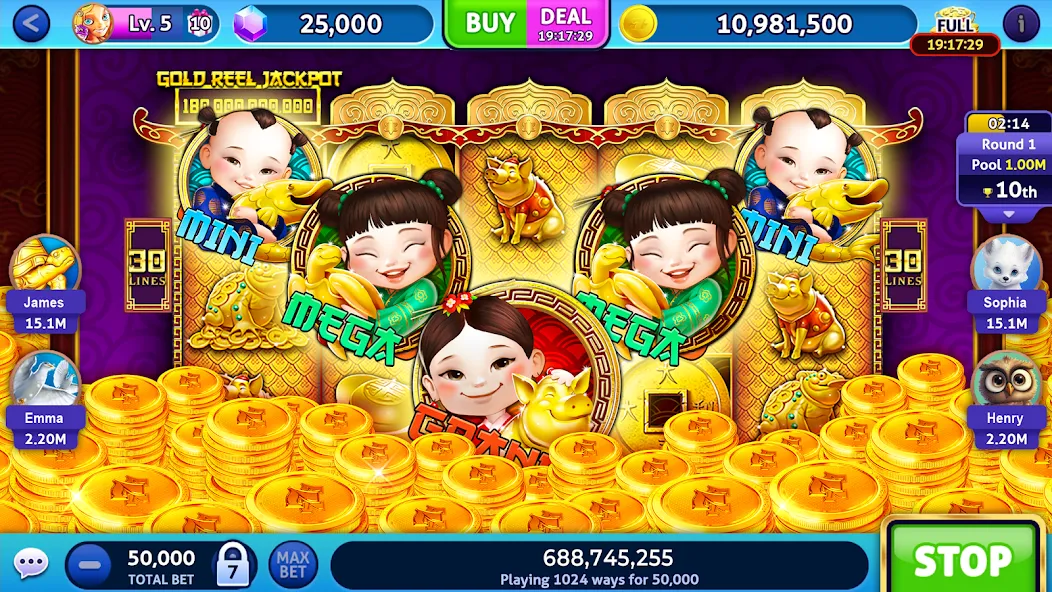 Jackpot Madness Slots Casino (Джекпотджой Слоты)  [МОД Меню] Screenshot 3