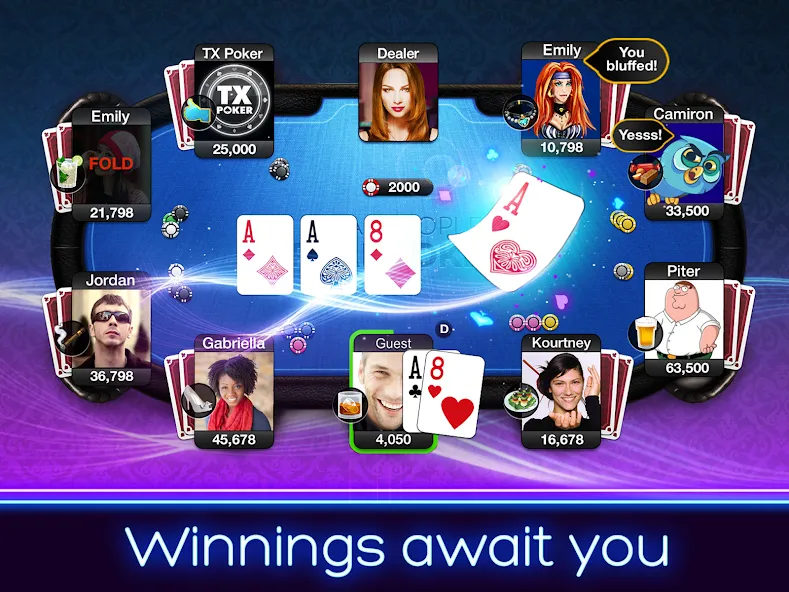 TX Poker - Texas Holdem Poker  [МОД Меню] Screenshot 2