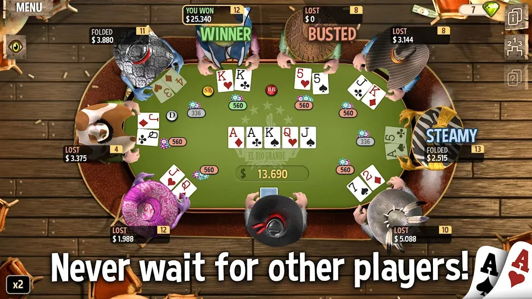 Governor of Poker 2 - Offline  [МОД Unlimited Money] Screenshot 2