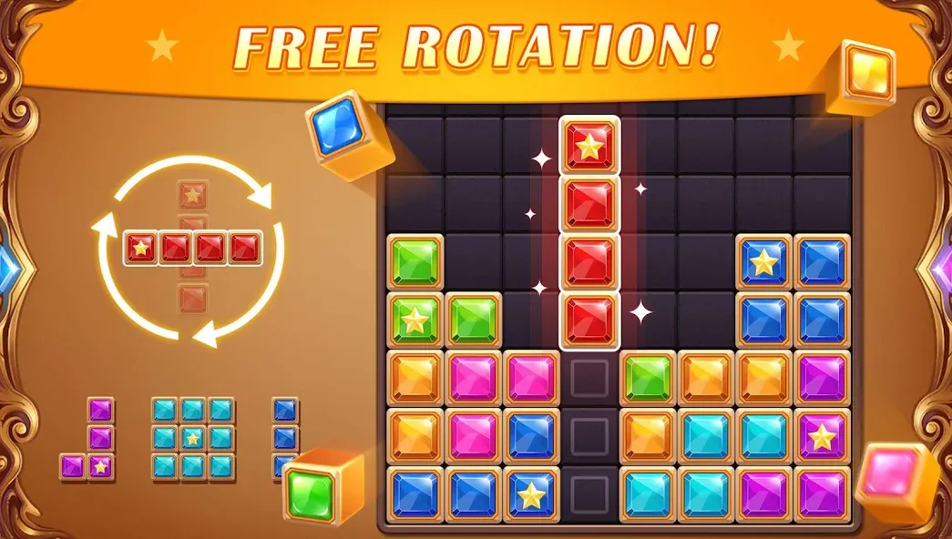 Block Puzzle: Diamond Star  [МОД Бесконечные монеты] Screenshot 2