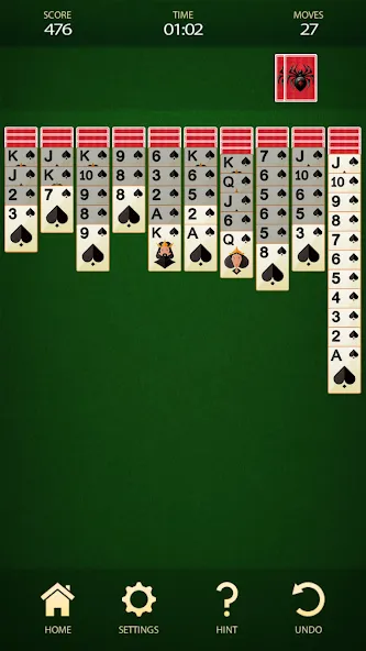 Spider Solitaire: Card Game (Спайдер Солитер)  [МОД Unlocked] Screenshot 2