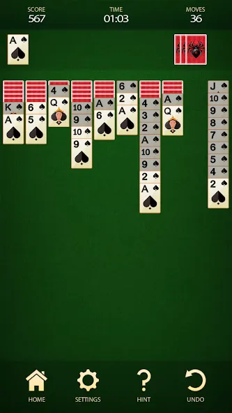 Spider Solitaire: Card Game (Спайдер Солитер)  [МОД Unlocked] Screenshot 3