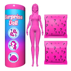 Скачать взломанную Color Reveal Suprise Doll Game (Цветной сюрпризный кукольный игровой набор)  [МОД Много монет] - полная версия apk на Андроид