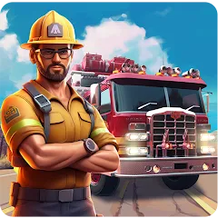 Взломанная Real Firefighter 3D Simulator (Реальный Пожарник 3D Симулятор)  [МОД Много монет] - последняя версия apk на Андроид