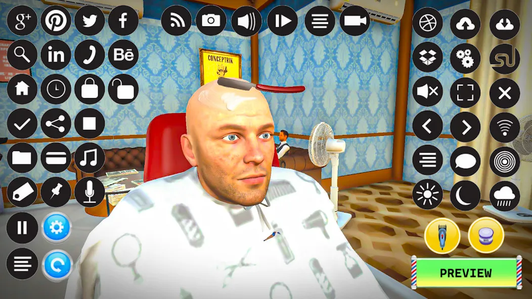 Barber Shop Hair Cut Sim Games (Барбершоп игры на подстригание волос)  [МОД Меню] Screenshot 1