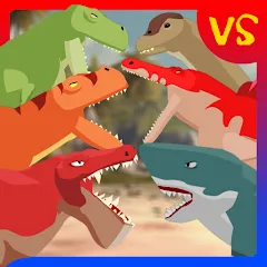 Скачать взломанную T-Rex Fights Dinosaurs  [МОД Бесконечные деньги] - последняя версия apk на Андроид