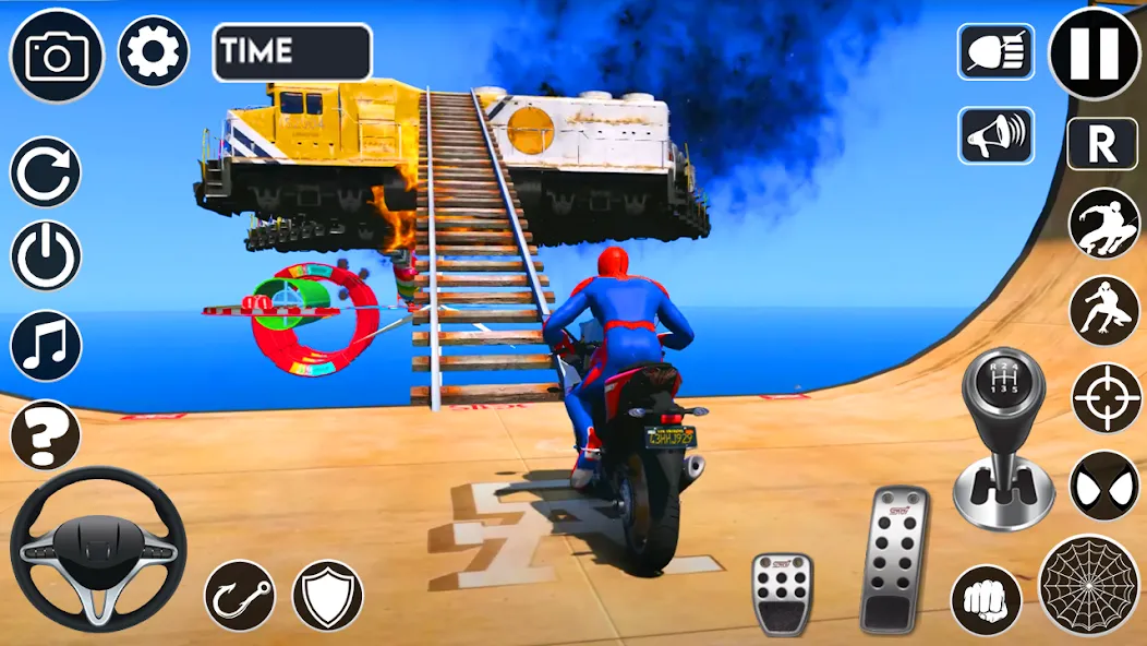 Superhero Tricky Bike Stunt (упергерой Трики Байк Стант)  [МОД Много денег] Screenshot 2