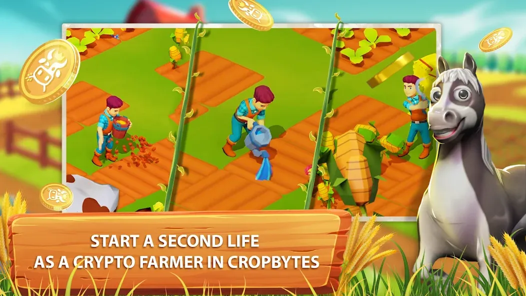 CropBytes: A Crypto Farm Game (КропБайтс)  [МОД Много монет] Screenshot 1