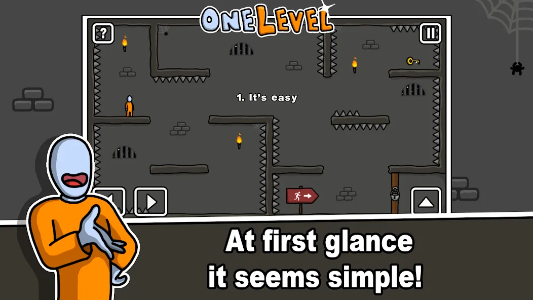 One Level: Stickman Jailbreak (Уан Левел)  [МОД Много денег] Screenshot 1