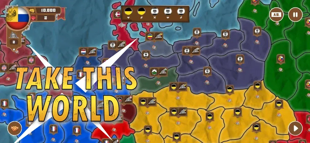 World conquest: Europe 1812 (Всемирное завоевание)  [МОД Меню] Screenshot 1