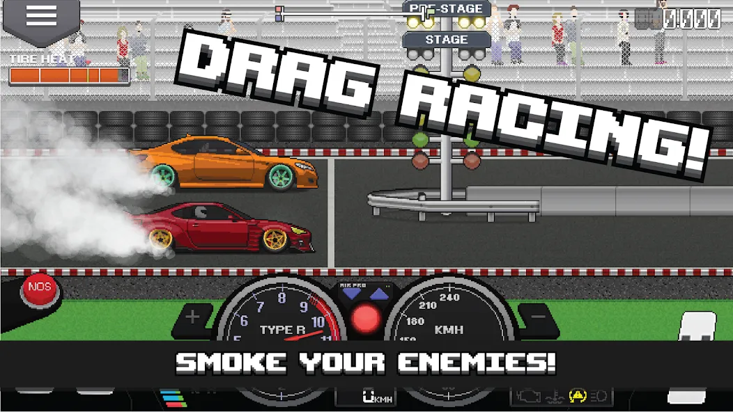 Pixel Car Racer (Пиксельный гоночный автомобиль)  [МОД Menu] Screenshot 1