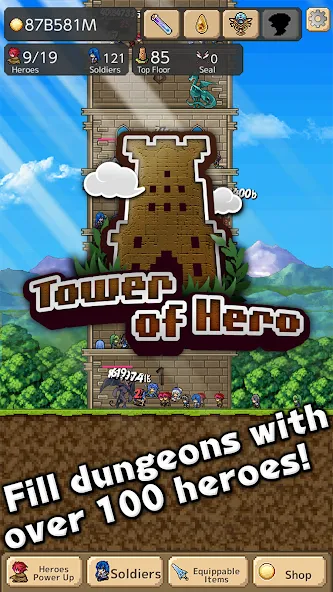 Tower of Hero (Тауэр оф Хиро)  [МОД Много монет] Screenshot 1