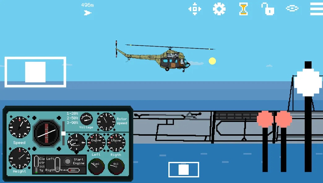 Pixel Helicopter Simulator (Пиксельный симулятор вертолета)  [МОД Mega Pack] Screenshot 1