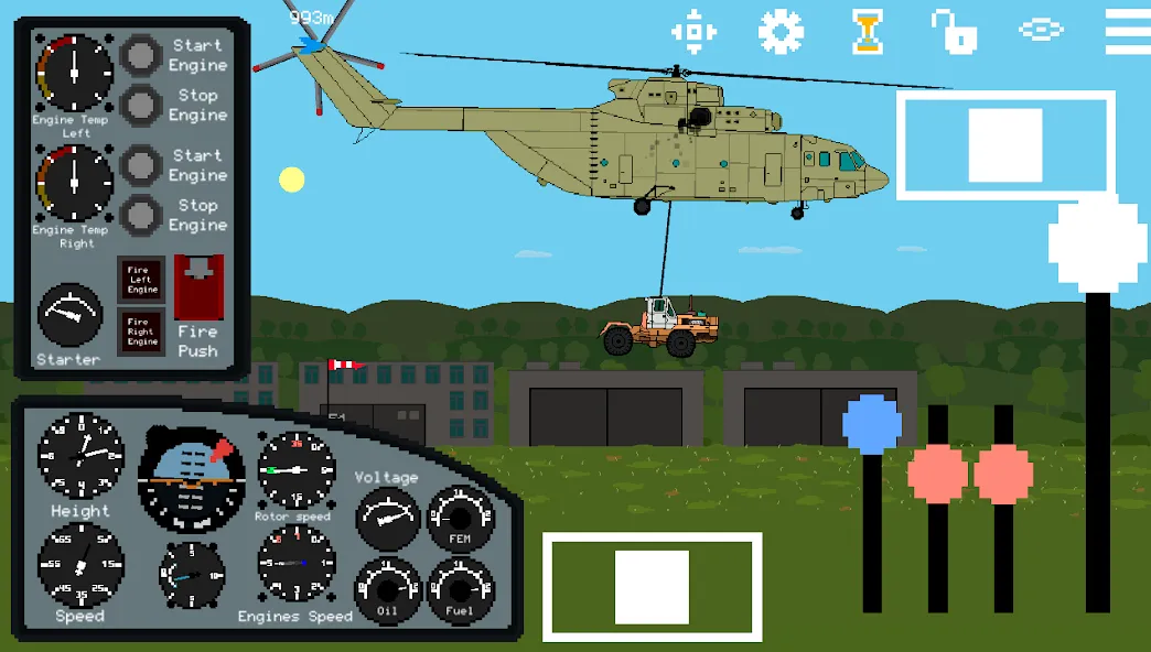 Pixel Helicopter Simulator (Пиксельный симулятор вертолета)  [МОД Mega Pack] Screenshot 4