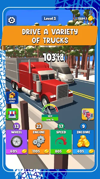 Idle Truck Racing : Cybertruck (Айдл Трак Рейсинг)  [МОД Много монет] Screenshot 3