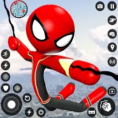 Взломанная Spider Stickman Rope Hero Game  [МОД Все открыто] - последняя версия apk на Андроид