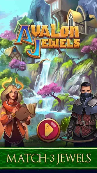 Avalon Jewels Match-3 (Авалон Джуэлс)  [МОД Бесконечные монеты] Screenshot 1