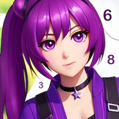 Скачать взломанную Anime Manga Color by Numbers  [МОД Unlimited Money] - стабильная версия apk на Андроид