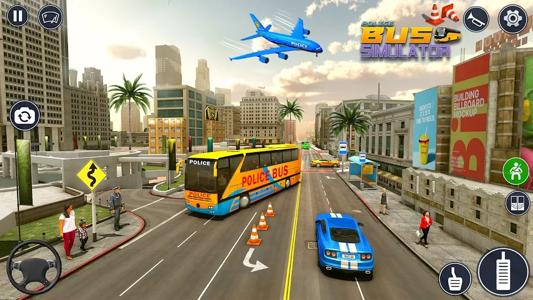 Police Bus Simulator Bus Games  [МОД Много монет] Screenshot 4