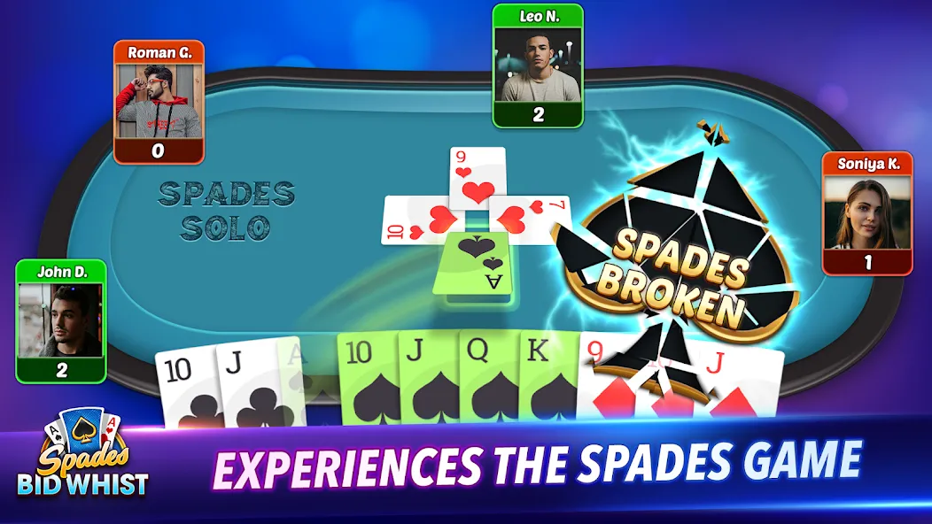 Spades: Bid Whist Classic Game (Бид Вист Классик)  [МОД Mega Pack] Screenshot 3