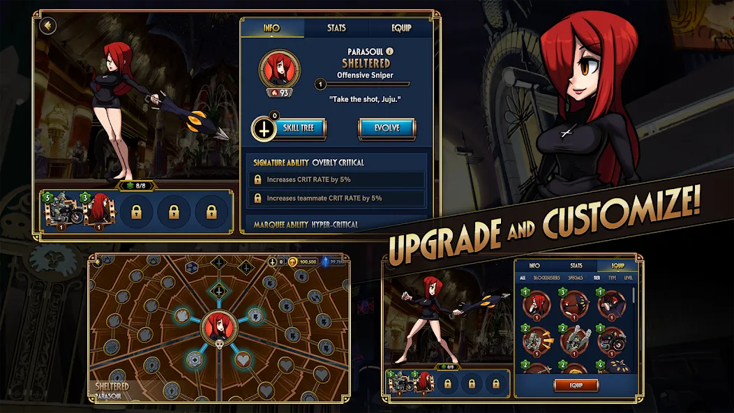 Skullgirls: Fighting RPG (Скулгрлз)  [МОД Menu] Screenshot 4