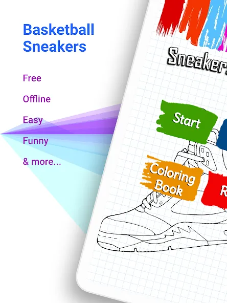 Basketball Shoes Coloring Book (Раскраска кроссовок для баскетбола)  [МОД Все открыто] Screenshot 5