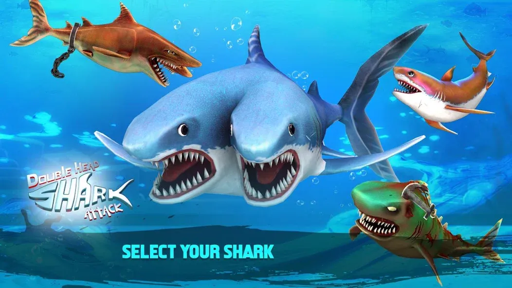 Double Head Shark Attack PVP  [МОД Menu] Screenshot 2