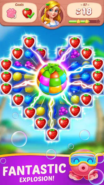 Fruit Diary - Match 3 Games  [МОД Mega Pack] Screenshot 2