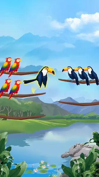 Bird Sort - Color Puzzle  [МОД Unlocked] Screenshot 4