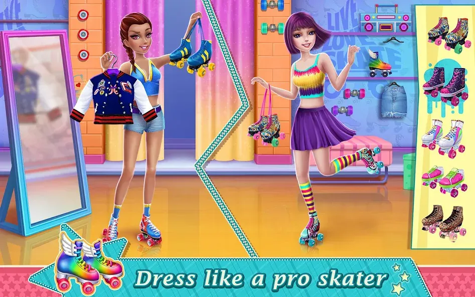 Roller Skating Girls  [МОД Unlocked] Screenshot 1