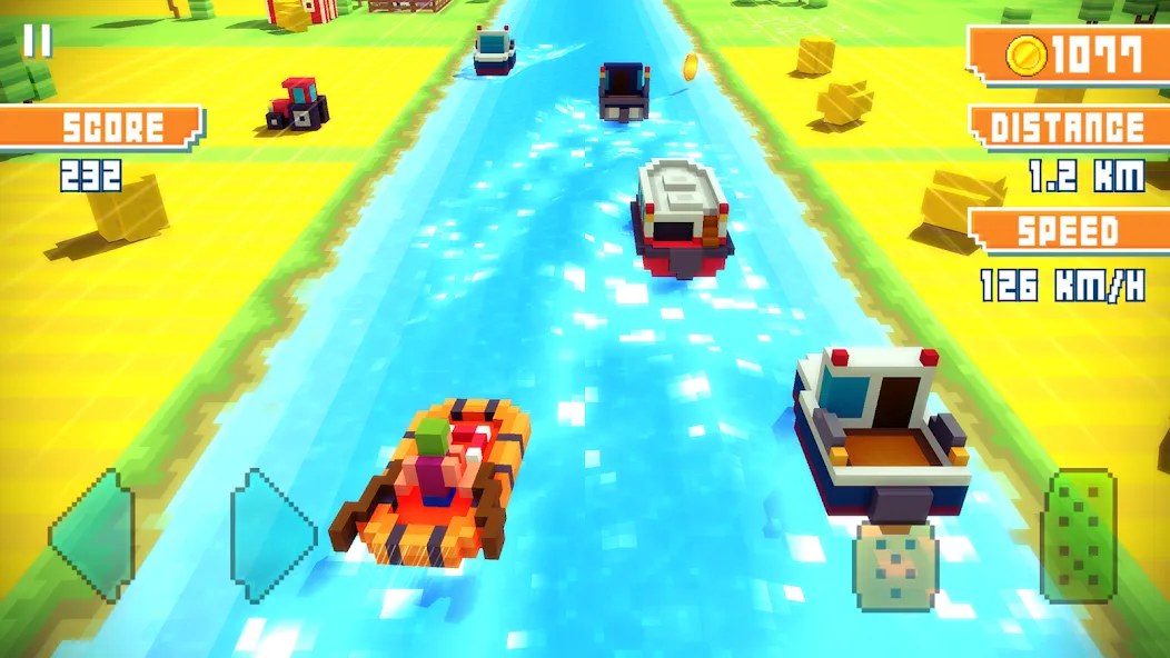 Blocky Highway: Traffic Racing (Блоки Хайвей)  [МОД Все открыто] Screenshot 2