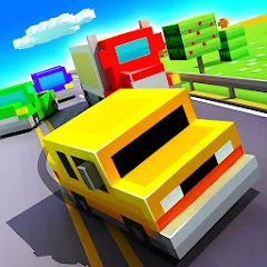 Скачать взломанную Blocky Highway: Traffic Racing (Блоки Хайвей)  [МОД Все открыто] - стабильная версия apk на Андроид