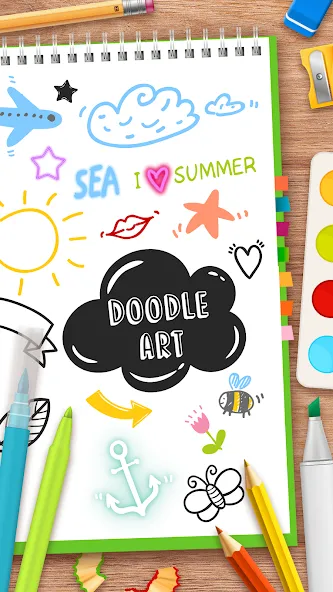 Draw Doodle - Kids drawing  [МОД Unlocked] Screenshot 1