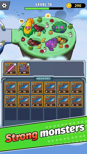 Merge Weapons：Air Island TD  [МОД Много монет] Screenshot 3