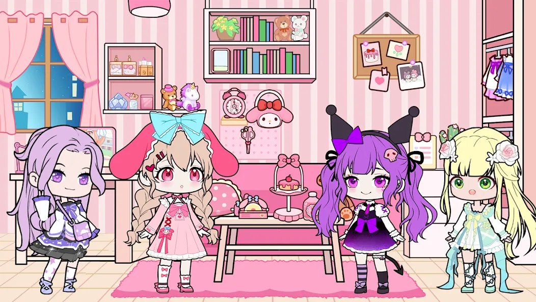 YOYO Doll School life Dress up (ЙОЙО Лайф ворлд)  [МОД Бесконечные деньги] Screenshot 2