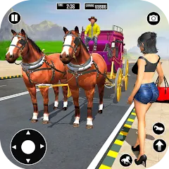 Скачать взлом Horse Cart Taxi Transport Game  [МОД Много монет] - полная версия apk на Андроид