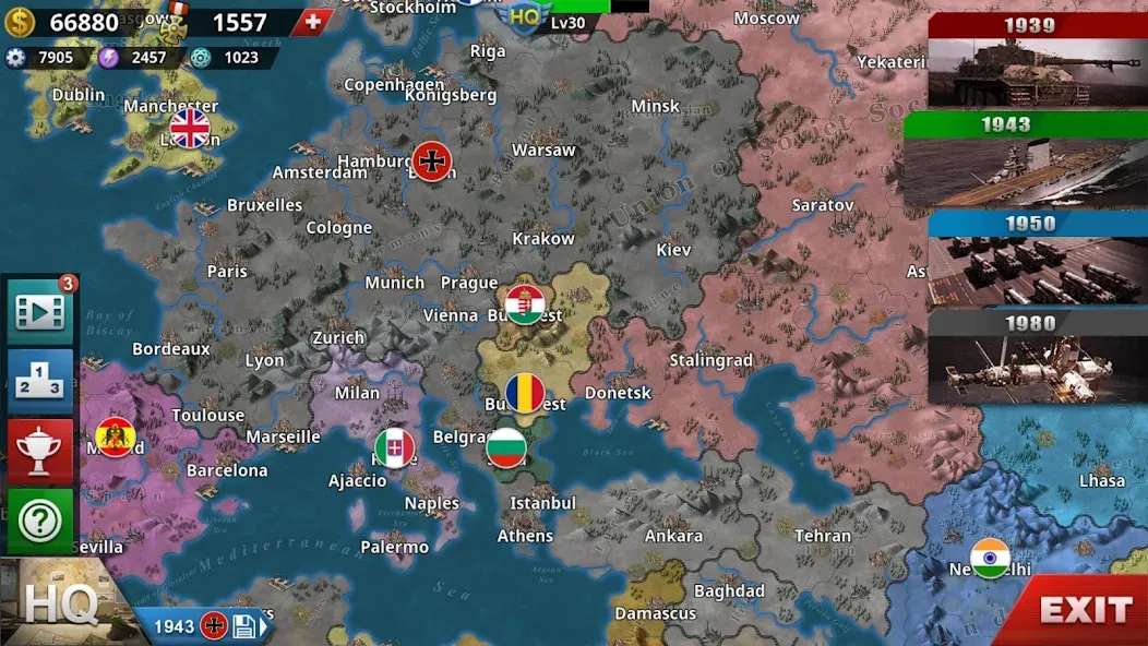 World Conqueror 4-WW2 Strategy (Ворлд Конкерор 4)  [МОД Все открыто] Screenshot 2