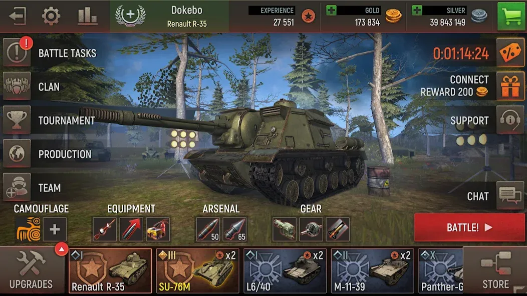 Battle Tanks: Tank Games WW2 (Бэтл Тэнкс)  [МОД Mega Pack] Screenshot 4