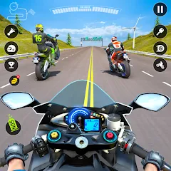 Взломанная Moto Traffic Bike Race Game 3d (Мото Трафик Байк Рейс Гейм 3д)  [МОД Unlimited Money] - стабильная версия apk на Андроид