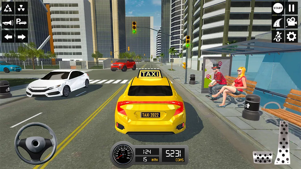 Taxi Simulator 3d Taxi Sim  [МОД Много монет] Screenshot 2