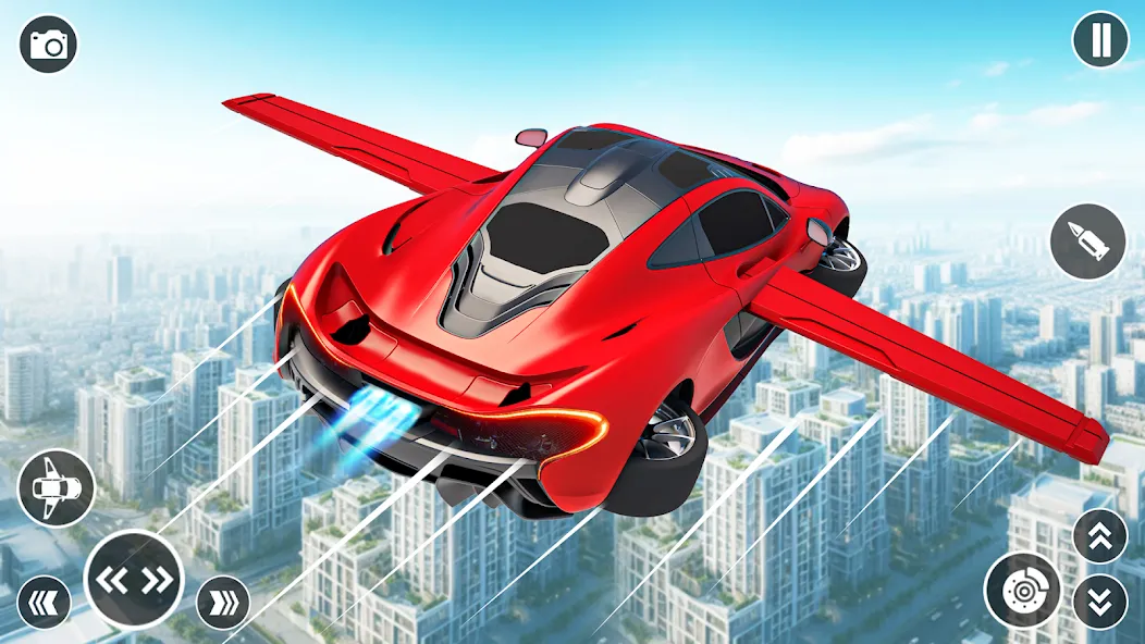 Flying Car Robot Shooting Game  [МОД Бесконечные монеты] Screenshot 1