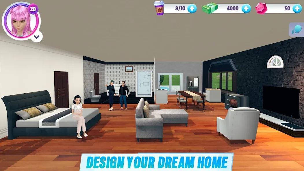 Virtual Sim Story: Home & Life (Виртуальная история симулятора)  [МОД Бесконечные деньги] Screenshot 2