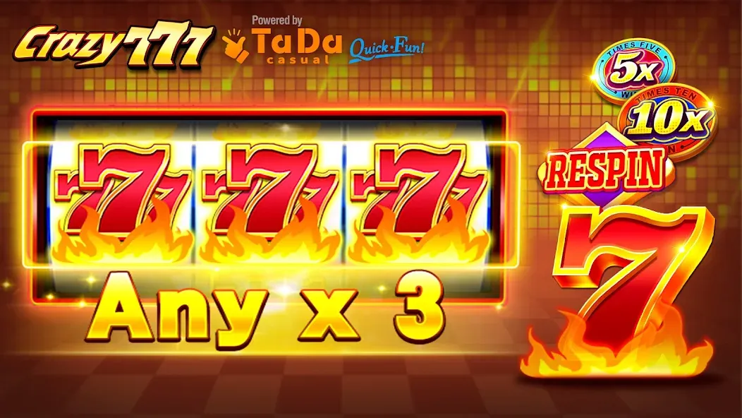 Crazy 777 Slot-TaDa Games (Крэйзи 777 Слот)  [МОД Unlimited Money] Screenshot 1