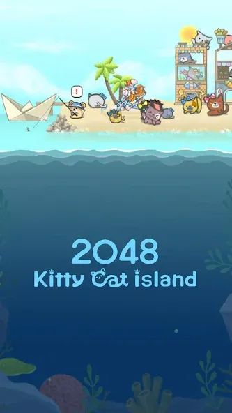 2048 Kitty Cat Island (Остров Кошачьеи Кошки)  [МОД Много монет] Screenshot 1