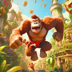 Взломанная Monkey jungle run kong gorilla  [МОД Бесконечные монеты] - полная версия apk на Андроид