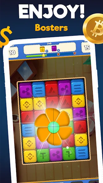 Crypto Blocks Puzzle Challenge  [МОД Много денег] Screenshot 5