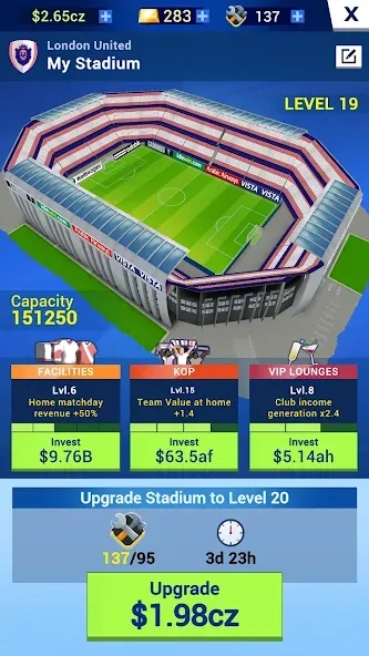 Idle Eleven - Soccer tycoon (Айдл Илевен)  [МОД Unlimited Money] Screenshot 3