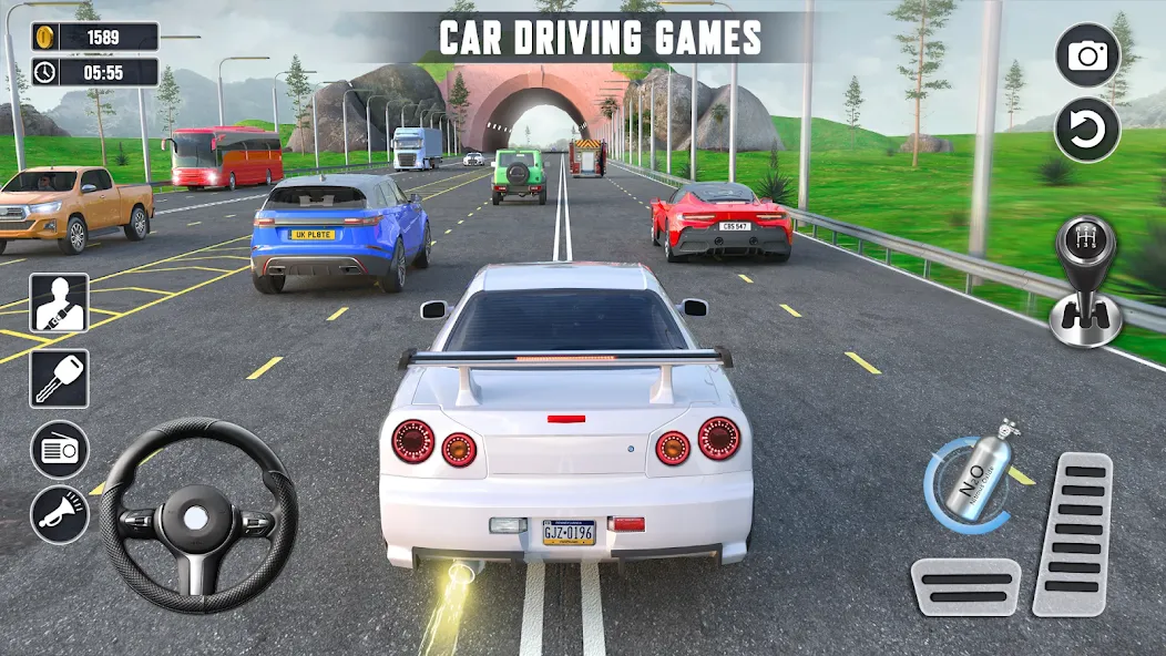 Real Highway Car Racing Games  [МОД Много монет] Screenshot 1