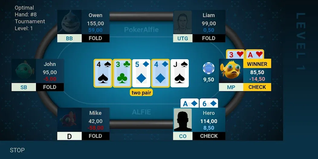 Offline Poker AI - PokerAlfie (Оффлайн Покер ИИ)  [МОД Меню] Screenshot 2